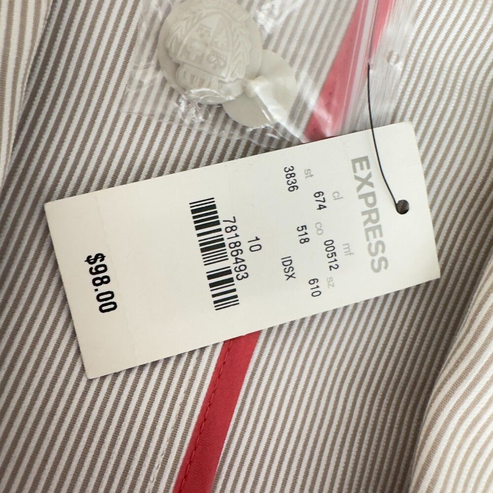 New Express Striped Two Button Blazer Women's Size 10 - Picture 8 of 11